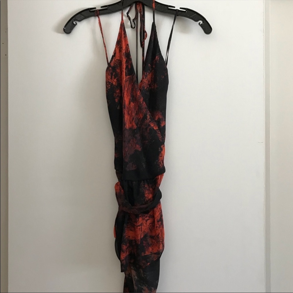 Haute hippie red and black silk top